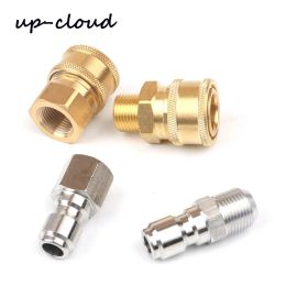 Copper 1/4" High Pressure Quick Connector Car washer Adapter Water Gun Hydraulic Couplers Couplings For Garden Irrigation