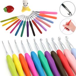 2-8mm Aluminium Crochet Hook Knitting Needles Kit Multicolor Soft Handle Sweater DIY Craft Scarf Sewing Needles Knitting Tools