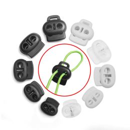 10pcs 2 Hole Plastic Cord End Stopper Bean Cord Lock Toggle Clip for Apparel Rope Shoelace Backpack Sportswear Bag Accessories