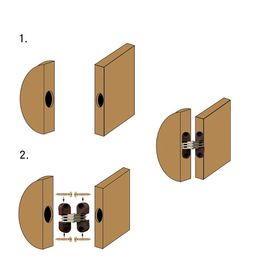 6Pcs Invisible Folding Door Barrel Cross Hinge Plastic Invisible Concealed Hinge Furniture Repair Replacement Hardware