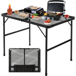 Camp Furniture Folding Grill Table Camping With Mesh Desktop Lightweight 3 FT Metal For Outside