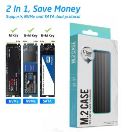 Enclosure Dual Protocol M2 NVMe NGFF SATA SSD Case 10Gbps M.2 NVME SSD to USB 3.1 aluminium Enclosure for Samsung 980 860 EVO/Kingspec M2