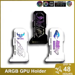 Cooling DIY Vertical GPU holder LED Lighting Video Card Bracket With MSI/ROG/AORUS/TUF/IGame Logo,MOD VGA Support 5V 3PIN ARGB AURA SYNC