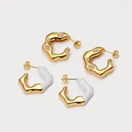 Dangle Earrings Designer Brand Brass Plated With 24K Gold Irregular Pearls Women High Quality Luxury Jewellery Runway Europe