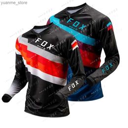 Cykelskjorta toppar bat mountainbike skjorta nedförsbacke tröja offroad dh enduro skjorta snabbt-torr motocross sportkläder kläder maillot ciclismo y240410