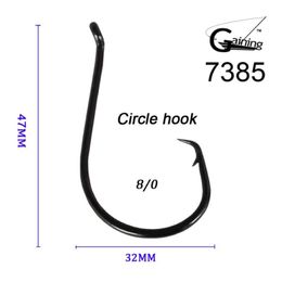 50pcs 8 0 High Carbon Stainless Steel Chemically Sharpened Octopus Circle Ocean Fishing Hooks 7385 Ocean Fish Hook256Q