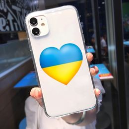 Hot Ukraine Flag Pattern Transparent Phone Case For iPhone 13 12 Pro MAX 11 XR XS 7 X SE 20 8 6s Plus Soft Silicone Cover Fundas