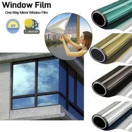 Window Stickers 30/40cm Privacy Sun Blocking Self Adhesive Glass Sticker Oay Vision Mirror Effect Tint Reflective Film