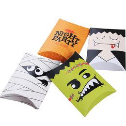 8pcs/lot Mummy Candy Box Vampire Pillow-type candy box for Halloween Party Decorations pillow type Box Paper Gift Box