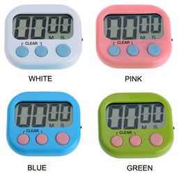 Kitchen Timer Magnetic LCD Digital Countdown Timer Alarm with Stand White Kitchen Practical Cooking Clock Study Timer Earnings