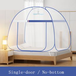 1m/1.2m/1.5m/1.8m Yurt Mosquito Netting Single-Door Canopy Folding Bed Tent Full Bottom/No Bottom Children Anti-Mosquito Mesh