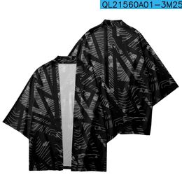 Simple Pattern Printed Traditional Japanese Haori Kimono Shorts Women Men Asian Streetwear Cardigan Yukata Samurai Clothing