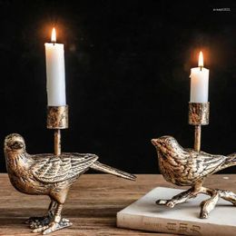Candle Holders Vintage Bird Candlestick Ornaments Nordic Style Iron Art Holder Retro Romantic Dinner Table Decor Home Wedding Decoration