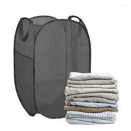 Laundry Bags Dirty Clothes Hamper Creative Household Collapsible Mesh Basket Bag For With Side Storage Pocket