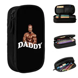 Gym Motivation Daddy Pencil Case Fun Pen Holder Bags Kids Large Storage School Supplies Gifts Box