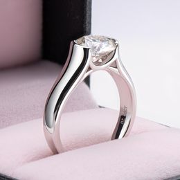 LAYA 2 carat D Color Moissanite Diamond 100% 925 Sterling Silver Solitaire Woman Ring Man Wide Ring Original Luxury Jewelry