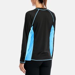 Charmleaks Women Quick-drying Shirts Long Sleeve Rash Guard Hiking Top Running Biking Shirts Rashguard UPF 50+ Beachwear