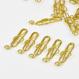 20Pc Musical Note Shaped Metal Paper Clip Bookmark Stationery School Office Supply Gold Stationery Planner Tools Metal Paperclip