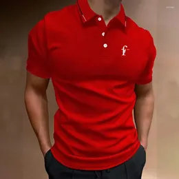 Men's Polos Men Summer Short Sleeve Slim Fit Pure Color Polo Shirt Sport Business .