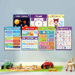 18 themes-kid English A3 Big cards abc letter / animal / Numbers/weather Learning Chart Kindergarten Supplies Classroom Decor