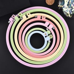 Plastic Round Oval Square Frame Embroidery Hoop Ring DIY Needlecraft Cross Stitch Machine Round Loop Hand Household Sewing Tools