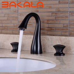 Luxury 3 pcs Set Faucet Bathroom Mixer Deck Mounted Sink Tap Basin Faucet Set Chrome/Black/Nickle/Golden Finish Mixer Tap Faucet