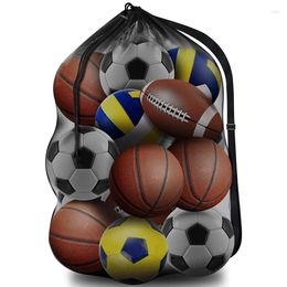 Outdoor Bags Large Capacity Drawstring Sports Bag Mesh Shoulder For Storage Basketball Football Soccer Volleyball Ball Swimming Gea