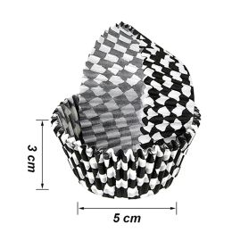 Race Car Party Decorations 24Racing Flag Cupcake Wrapper Liner Paper Baking Cup Covers 24Checkered Flag Toothpicks