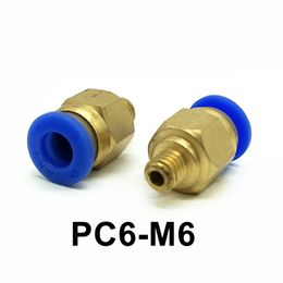 10pcs/lot Pneumatic Fitting M6 Thread Tube OD. 4mm 6mm 8mm Quick Joint Connector PC4-M6 PC6-M6 PC8-M6