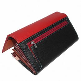 free Gift New Women Lg Magnetic Genuine Leather Wallet Female Fi Hasp Purse Ladies Patchwork Mey Bag For Card Holder T2nf#