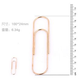 10cm Large Paper Clip 100mm Big Gold Rose Gold Paper Clips Bronze Paperclips Metal Clip Paper Stationery Plus Size Paper Clip