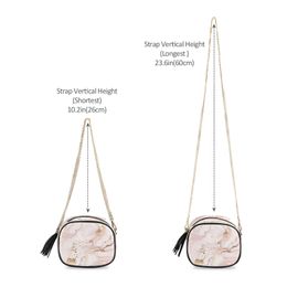 Women Crossbody Bag Rose Gold Glitter Marble Print 2021 Quality Leather Chain Shoulder Messenger Bags Female Handbag And Purse