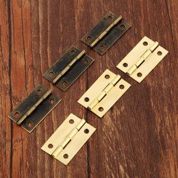 10pcs Hinges 30mm*18mm Antique Bronze/Yellow 4 holes Decor Furniture Hardware Door Drawer Jewelry wooden Box Cabinet Cupboard