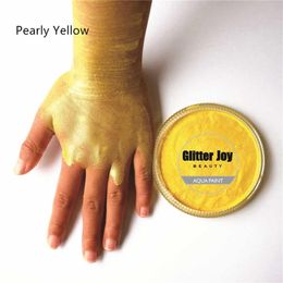30g/pc Pearl Yellow Water-soluble Professional Makeup Face and Body Paintings for Cosplay Festival and Rave Party