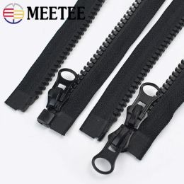 1Pc 60-300cm 5# 8# Resin Zipper Double Slider Zip Black White Single Puller Open-End Zippers Clothes Sewing Zips RepairAccessory