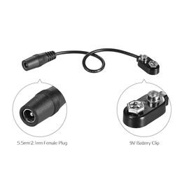 3pcs 9V Battery Clip Converter Snap Connector 2.1mm * 5.5mm Female Plug for Guitar Effect One Spot Power Supply