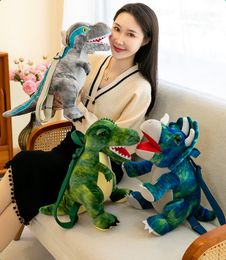 2024 새로운 귀여운 백팩 인형 tyrannosaurus rex 인형 생일 선물 소년 트리케라톱스 플러시 장난감 도매