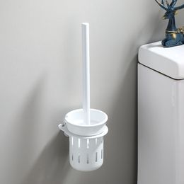 Toliet Brush Holder With Cup Set Bath Shelf Organazer White Aluminum Wall Mounted Bowls Bathroom Accessories Cleaning Tools