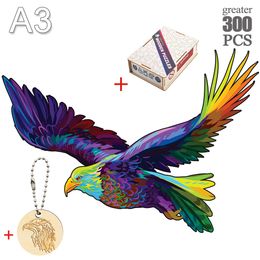 Unique Wooden Animal Jigsaw Puzzles Mysterious Eagle 3D Puzzle Gift Fabulous Gift Interactive Toy For Adults Kid Educational