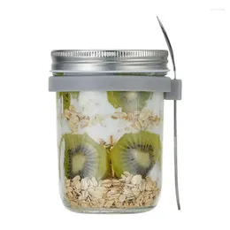 Storage Bottles 600ml Large Capacity Overnight Oats Containers Leakproof Nuts Jar Air Tight Seals Glass Dry Fruits Organizer Kitchen Gadgets