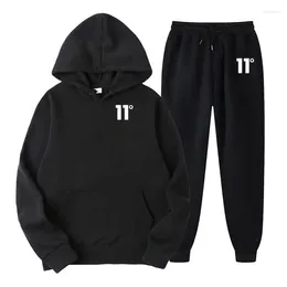 Men's Tracksuits Autumn Men Digital Printing Tracksuit 2 Pieces Sets Hooded Sweatshirt Drawstring Pants Male Hoodies Running Sportswear