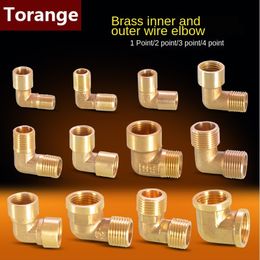 1/8 1/4 3/8 1/2 3/4 IN Inner wire and outer tooth adapter 90 degree Right-angle bent full copper reducer pipe fittings
