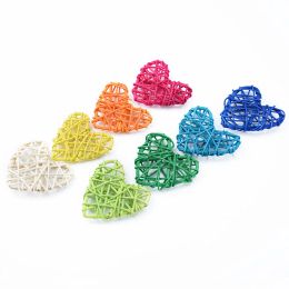 5pcs 7CM Artificial Straw Love Wedding Decorative Flower Wreath Home Christmas Decor Rattan Ball DIY Curtain Hanging Accessories