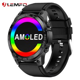 Watches LEMFO DM50 smart watch men Bluetooth call AMOLED smartwatch IP68 waterproof sports watches 14 Days Standby 1.43 inch 466*466 HD