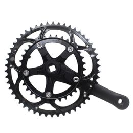 50/34T Road Bike Crankset BCD 110mm 8/9 Speed Diamond Hole Double Sprockets Bicycle Cranks Parts Chainwheel Bike Accessories