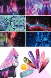 10 PCS Nail Foil Sticker Set Holographic Starry Sky Adhesive Wraps Marble Stone Transfer Foils Decal Paper for Manicure Nail Art8356252