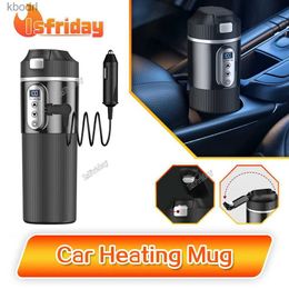 Electric Kettles 12V/24V car heating cup digital LCD display electric kettle intelligent temperature control portable 500ML hot YQ240410