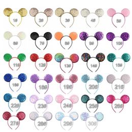 14pcs lot 2020 Fashion Sequins Mouse Ears Headband Glittle DIY Girls Hair Accessories For Women Hairband Party Accesorios Mujer LJ251J