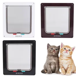 Cat Carriers ABS Acrylic Pet Cats Screen Door Window Lockable Waterproof Medium Flap (white)