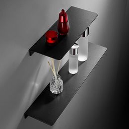 Storage Holder Simple Punch-free Space Aluminium Wall Display Ledge Metal Shelf Bathroom Wall-mounted Storage Metal Shelf